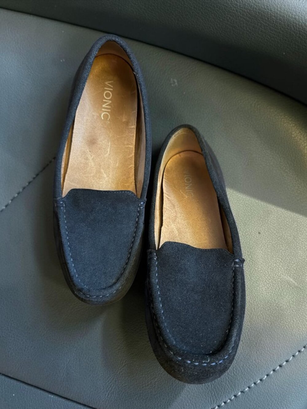 Vionic Debbie Navy Blue Suede Driving Moccasin/Loafer Sz 10